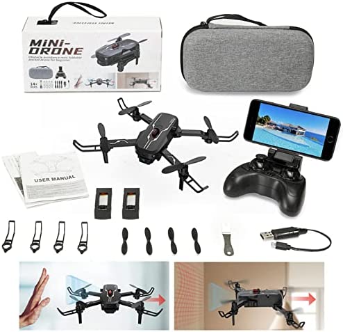 BIWASE Mini RC Drones for Kids with 1080P Wifi FPV Camera,Obstacle Avoidance,Remote Control Quadcopter Toys Gifts for Boys Girls Beginners,One Key Start Speed Adjustment,Headless Mode,3D Flips 2 Batteries