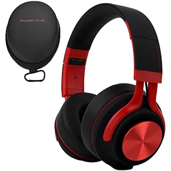 Bluetooth Headphones Over Ear, PowerLocus P3 40 Hours Playtime Foldable Wireless Headphones with Microphone, Deep Bass Hi-Fi Stereo Sound, Soft Earmuffs, Wired Mode Headset for Adults, Kids, Work, TV