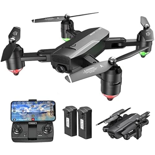 Dragon Touch DF01 Drone for Kids with 1080P HD FPV Camera , Foldble Drones with 2 Batteries, Gestures Selfie, 3D Flips, Gravity Control, Altitude Hold, Headless Mode, Easy to Use for Beginner, Remote Control Toys for Boys Girls