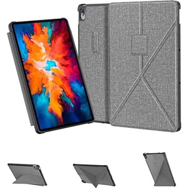 E NET-CASE Case for Lenovo Tab P11 Pro (TB-J706F/706L), Vertical Standing Case with Auto Wake/Sleep Feature Origami Cover for Lenovo Tab P11 Pro (TB-J706F/706L) Tablet (Gray)