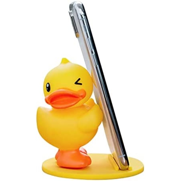 Little Yellow Duck Cute Phone Stand - Silicone Animal Phone Stand, Portable Phone Stand, Widely Compatible with Various Types of Smartphones and Tablets