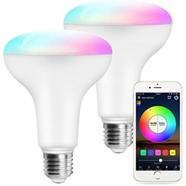 MagicLight Smart BR30 Flood Light Bulbs, Dimmable Color Changing 100w Equivalent LED Recessed Can Light, WiFi Light Bulbs, Work with Alexa Google Assistant SmartThings (2Pack)