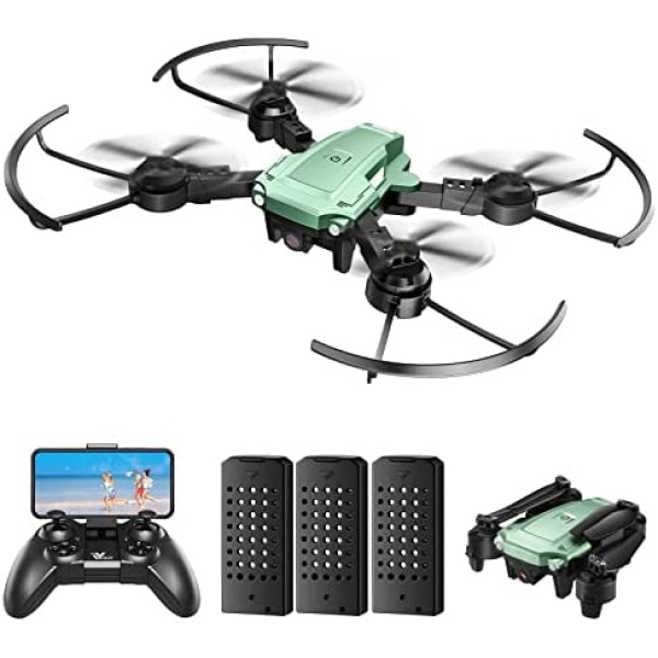 Mini Drone with 1080P Camera, Voice & Gesture Control FPV RC Quadcopter with Altitude Hold, Headless Mode, 3 Speed Modes, 21 Min flight, One Key Return/Land/Fly, 3D Flip, for Kid Adult Beginner Gift