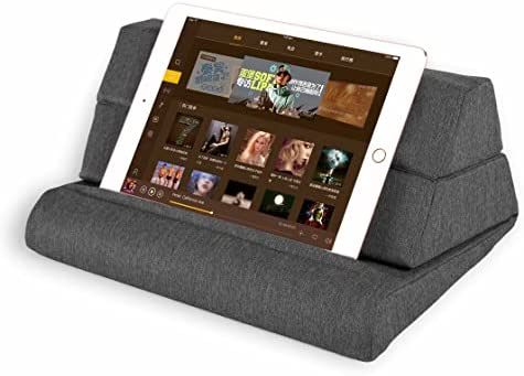 NICPACE Tablet Pillow Stand Pillow for Lap iPad Holder for Lap,Kindles iPhone 13 pro,Compatible with iPad Pro 9.7, 10.5,12.9 Air Mini 4 3, Kindle, Dark Gray