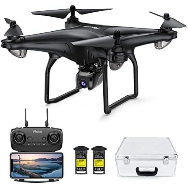 Potensic D58 4K GPS Drone with Camera for Adults, 5G WiFi HD Live Video, RC Quadcopter with Auto Return, Follow Me, Altitude Hold, Portable Case, 2 Battery, Easy Selfie for Beginner