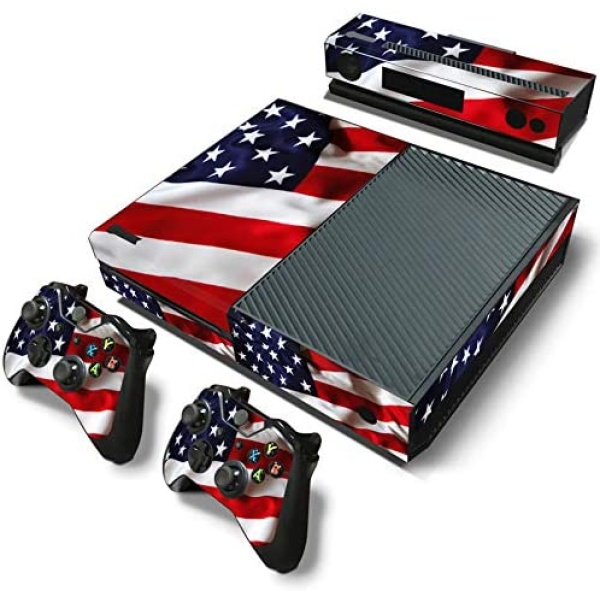 SKINOWN Skin Sticker for Xbox One Console and 2 Controller with 1 Kinect Skins (USA Flag)