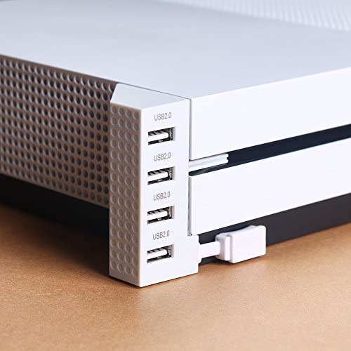 USB Hub 2.0 for Xbox One S, 4 Ports USB Expansion Adapter Splitter for Xbox One Slim Video Gaming Console