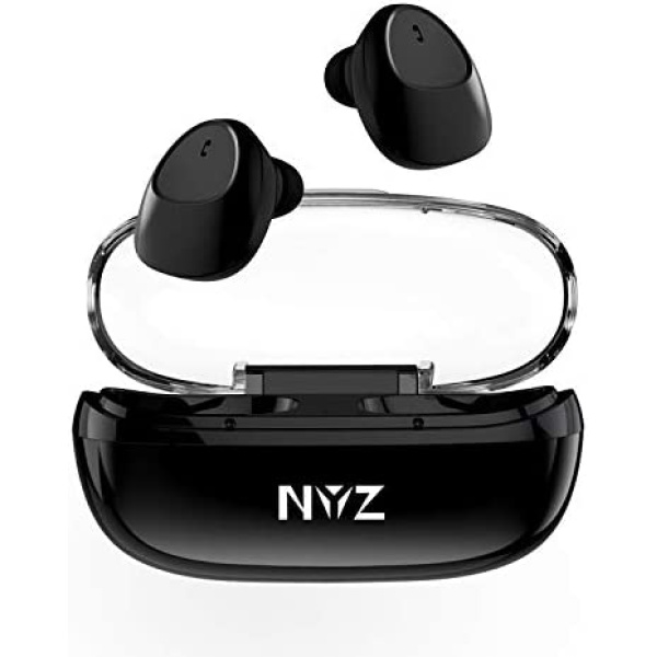 Wireless Earbuds, NYZ [2022 Upgraded] True Wireless Bluetooth Headphones in-Ear Earphones HiFi Stereo Cordless Earbuds with Microphone for iPhone,Android,Windows (Space C1)
