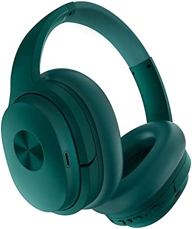 Zenalla SE7 Bluetooth Headphones Active Noise Cancelling Headphones, Over Ear Headphones, Wireless Headphones, CVC Clear Calls, 25Hrs for Talk/Music/Work, Comfortable fit, Bluetooth 5.0, Green