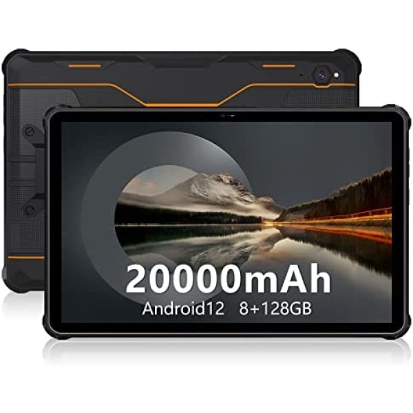 10 inch Android Tablet,OUKITEL RT2 20000mAh Rugged Tablet Android 12 8GB+128GB Tablet IP68,IP69K Waterproof Tablet 4G LTE Dual SIM+5G WiFi Smart Tbalet 16MP+16MP Camera OTG 33W Fast Charging