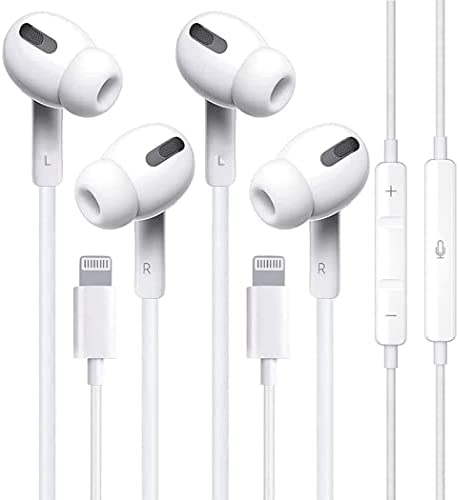 2 Pack Apple Earbuds Wired with Lightning Connector[Apple MFi Certified](Built-in Microphone & Volume Control) iPhone Headphones Earphones Compatible with iPhone 14/13/12/SE/11/XR/XS/X/8/7-All iOS