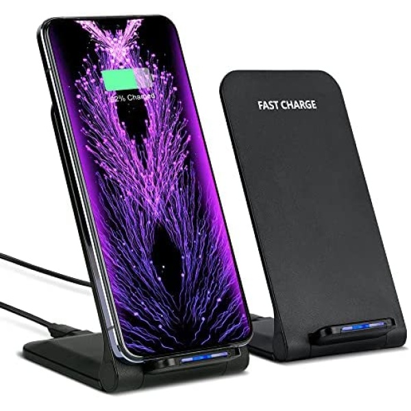 2 Pack Wireless Charger, 15W Qi-Certified Fast Wireless Charging Stand Compatible with iPhone 13/13 Pro/13 Mini/13 Pro Max/12/11 Pro Max/SE 2020/XR/XS, Galaxy S22/S22 Ultra/S21/S20/S10, No AC Adapter