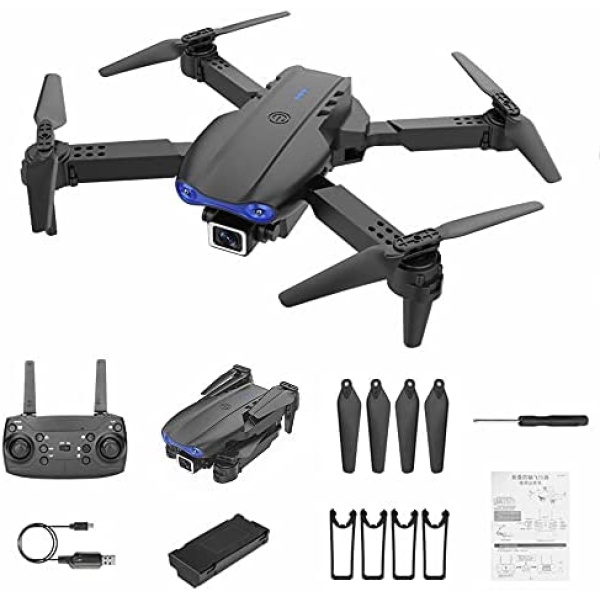 2022 Drone with 4K Dual HD Cameras - 2022 Upgraded RC Quadcopter for Adults and Kids, WiFi RC Drone Live Video for Beginners, HD RC Airplane, Track Flight Black