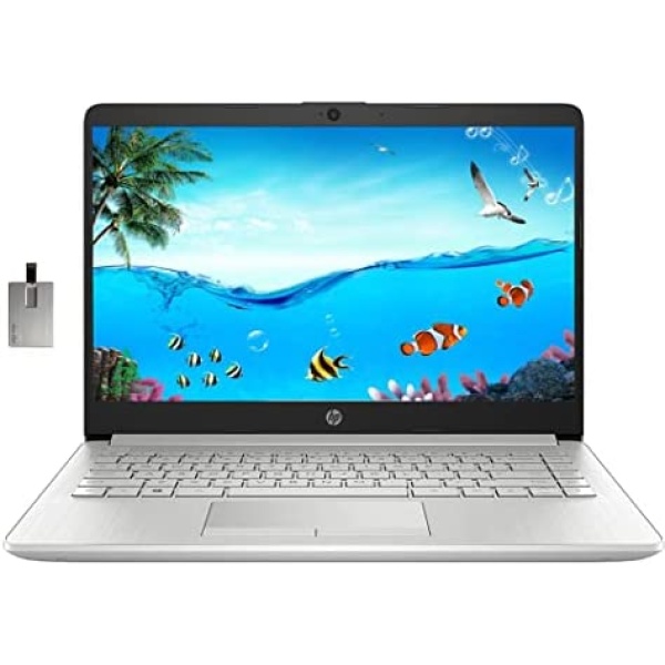 2022 HP Stream 14" HD Laptop, AMD Athlon Silver 3050U Processor, 4GB RAM, 64GB eMMC , 720p HD Webcam, AMD Radeon Graphics, Bluetooth, Windows 10 Home, Silver, 32GB SnowBell USB Card