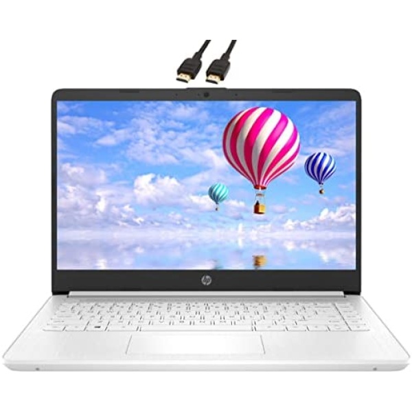 2022 Newest HP Premium 14" Laptop| Intel Celeron N4020 8GB RAM 128GB(64GB SSD+ 64GB Card)| Webcam HDMI Wi-Fi| 1 Year MS 365| LIONEYE Bundle| White