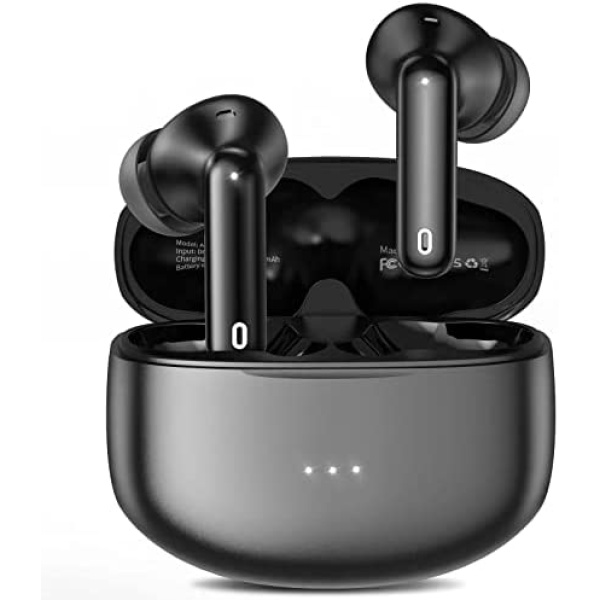 A40 Pro Wireless Earbuds, 50Hrs Playtime Bluetooth Earbuds Built in Noise Cancellation Mic with Charging Case, Bluetooth Headphones with Stereo Sound, IPX7 Waterproof Ear Buds for iPhone and Android