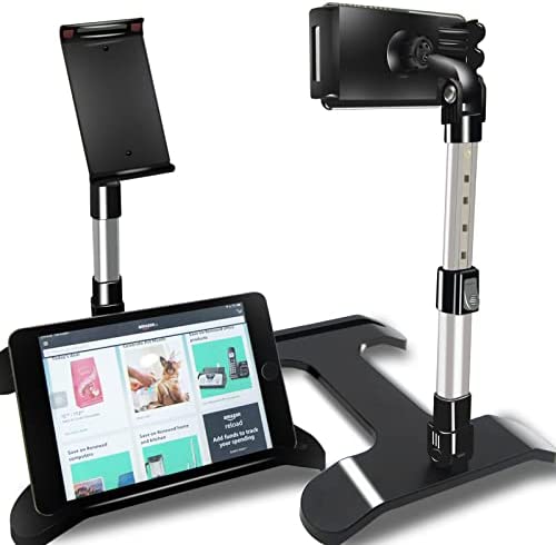 Adjustable Tablet Stand for Desk,Tablet Holder for Bed,5-Height Adjustable and 360° Rotatable Tablet Holder,Tablet Stand for iPad Smartphone,Tablets,Tablet, Samsung Tab