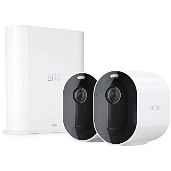 Arlo Pro 3 – Wire-Free Security 2 Camera System | 2K with HDR, Indoor/Outdoor, Color Night Vision, Spotlight, 160° View, 2-Way Audio, Siren | Works with Alexa | (VMS4240P) (Renewed)