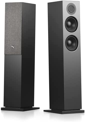 Audio Pro A48 Wireless Floorstanding Speakers | WiFi, HiFi, Multiroom Home Entertainment Stereo| Supreme Sound Quality for Music & Movies | Black