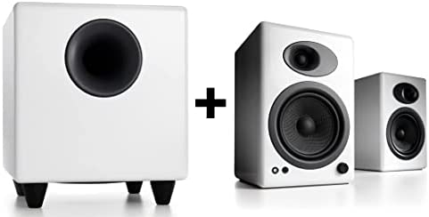 Audioengine A5+ Plus White Powered Speakers and S8 White Subwoofer Bundle