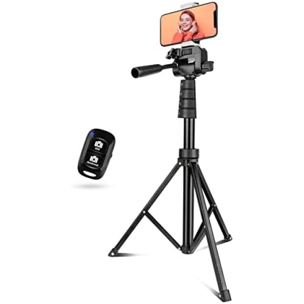 Aureday 67" Phone Tripod & Camera Stand, Selfie Stick Tripod with Remote and Phone Holder, Perfect for Selfies/Video Recording/Vlogging/Live Streaming
