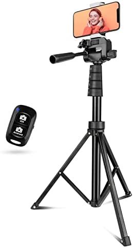 Aureday 67" Phone Tripod & Camera Stand, Selfie Stick Tripod with Remote and Phone Holder, Perfect for Selfies/Video Recording/Vlogging/Live Streaming