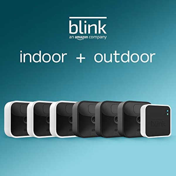 Blink Outdoor and Indoor – wireless, HD security cameras with two-year battery life and motion detection – 6 camera kit