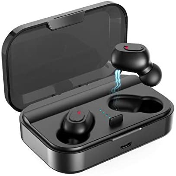 Bluetooth 5.0 Wireless Earbuds with 2000mAh Charging Case Stereo Headphones 90Hours Continuous Playback in Ear Built in Mic Headset Premium Sound with Deep Bass for Sport