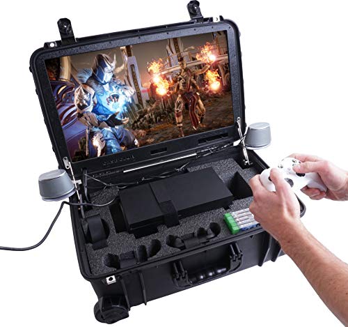 Case Club Xbox Series 4K Portable Gaming Station with Built-in 24" 4K Monitor, Cooling Fans, & Speakers. Fits Xbox Series Console (S or X), Controllers, & Games, (Console NOT Included)