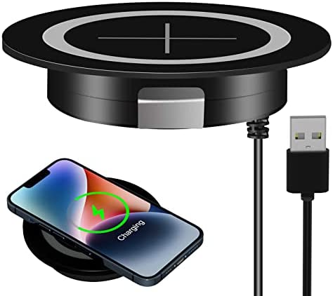 Desk Wireless Charger, Jewaytec 15W Max Charging Station, Desktop Grommet Power Fast Charging Pad Compatible with iPhone 14 13/13 Pro/13 Mini/13 Pro Max/12/SE 2020/11/X/8, Galaxy S22/S22 Ultra etc