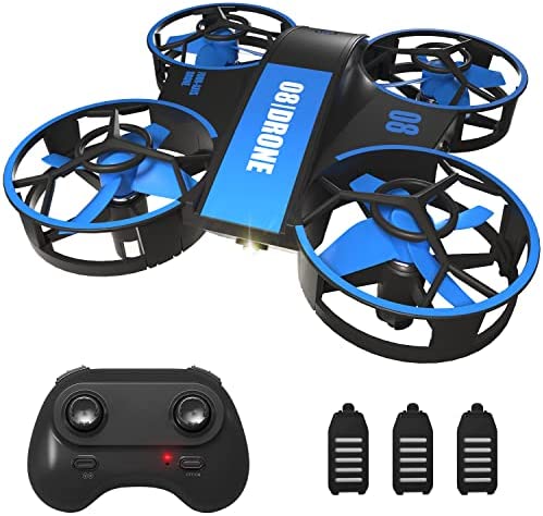 Drone for Kids Beginners, Mini Drone With 3 Batteries, RC Helicopter Quadcopter With Headless Mode, 3D Flip, Auto Rotating, Steady Hold Height, Indoor Flying Toys Gift for Boys Girls (Blue)