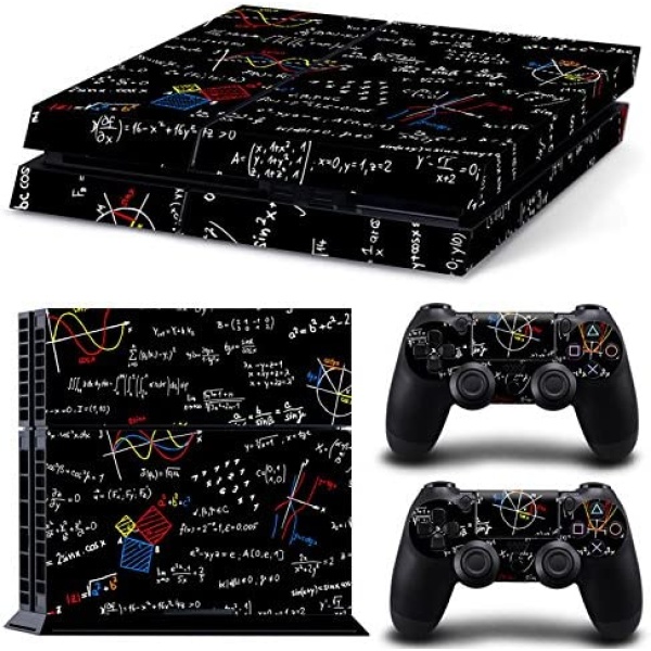 FOTTCZ Whole Body Vinyl Skin Sticker Decal Cover for PS4 Console and 2PCS Controllers Skins Math Geek