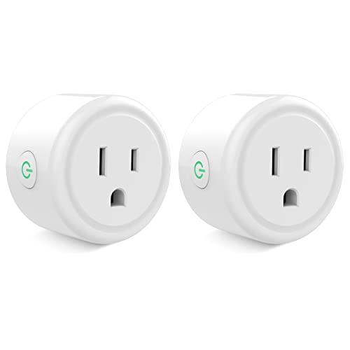 GHome Mini Smart Plug, 2.4G Wi-Fi Plug Works with Alexa and Google Home,Outlet Socket Remote Control with Surge Protector Timer Schedule Function, No Hub Required, ETL FCC Certified,10A 1200W,2 Pack