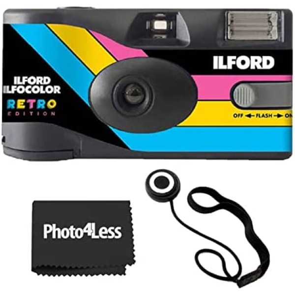 Ilford Ilfocolor Rapid Retro Single Use Camera + Lens Cap Holder