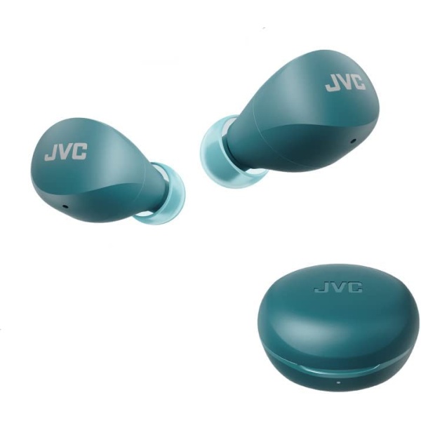 JVC Compact and Lightweight Gumy Mini True Wireless Earbuds Headphones, Long Battery Life (up to 23 Hours), Sound with Neodymium Magnet Driver, Water Resistance (IPX4) - HAA6TZ (Green)