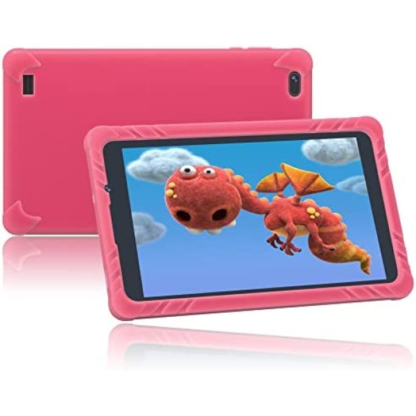 Kids Tablet, SGIN 8 Inch Tablet for Kids, 2GB+32GB Android 12 Toddlers Tablet with Case, WiFi, Parental Control, Dual Camera, Games, Bluetooth, Learning Tablet(Pink)