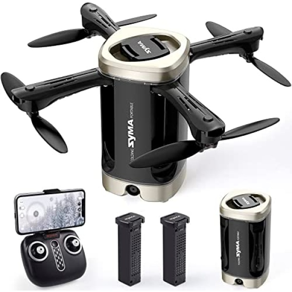 Mini Drone with Camera for Adult, Syma Small RC Drone 1080P HD FPV Camera Foldable Quadcopter Toy, Gift for Boy Girl with Handheld Take-off , Altitude Hold, Headless Mode, One Key Start, 24 mins Flight Time