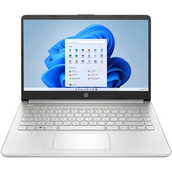 Newest HP 14" Flagship Laptop, Windows 11 OS, AMD Processor Up to 3.2GHz, 4GB DDR4, 128GB SSD, Webcam, Sparkling Silver (Renewed)