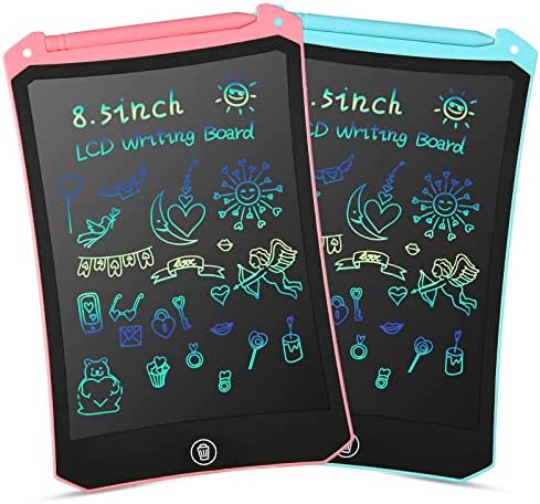 Newest LCD Writing Tablet, Electronic Digital Writing &Colorful Screen Doodle Board, cimetech 8.5-Inch Handwriting Paper Drawing Tablet,2Pcs - Pink & Blue