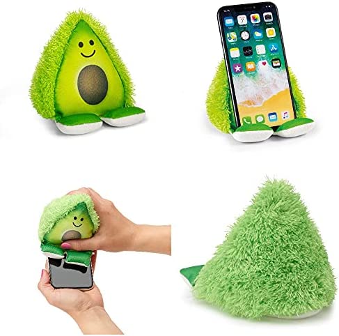 Plusheez Mobile Phone Holder | 2 in 1 Phone Stand with Micro Fibre Wipe | Screen Cleaner | Universal Phone Stand for Kids Children Adults | eReader/Kindle/Smartphone/Small Tablet Compatible (Avocado)