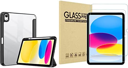 ProCase Shockproof Cover for 2022 iPad 10th Gen Bundle with 2 Pack ProCase Tempered Glass Screen Protectors
