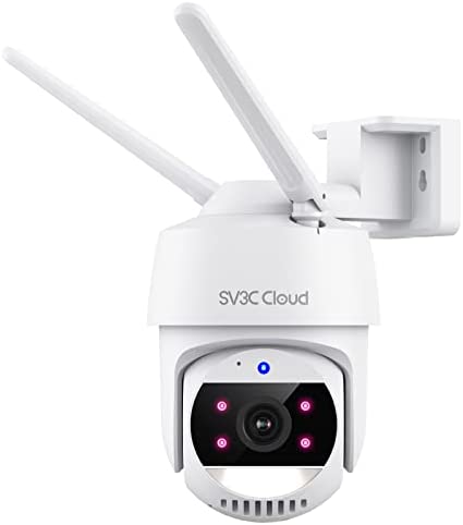 SV3C PTZ WiFi Camera Outdoor, 5MP Security Cameras with Spotlight, Pan Tilt Digital Zoom IP Cam Support Auto Tracking, 2-way Audio, Alexa, Google Assistant, Color Night Vision, Cloud & SD Card Storage