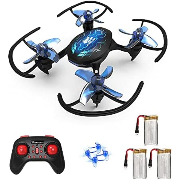ThrillMotion Cyber-Rex Mini RC Drone Kit for Kid Beginners and Adults, 2 Speed Level, 360 Flip, One Push Start, Altitude Control, 2 Modes Quadcopter for Beginners