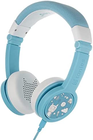 Tonies Foldable Wired Headphones for Kids - Comfortably Designed to fit On-Ear - Works with Toniebox and All 3.5mm Devices - Light Blue