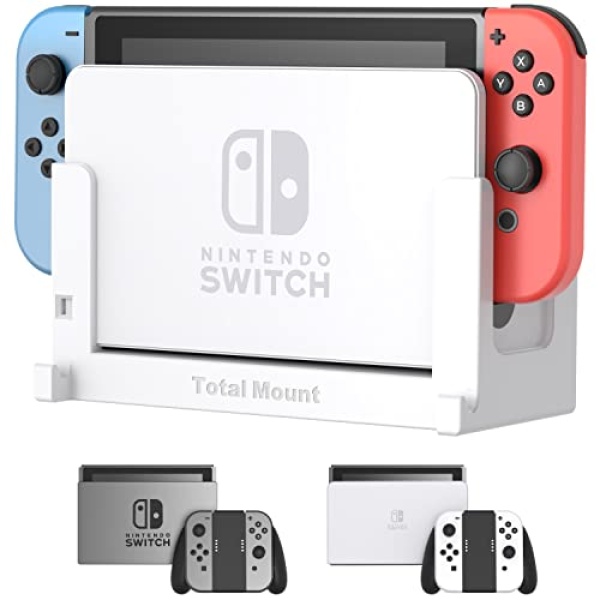 TotalMount for Nintendo Switch – Mounts Nintendo Switch on Wall Near TV – Compatible with OLED and Regular Nintendo Switch Models (Premium White)