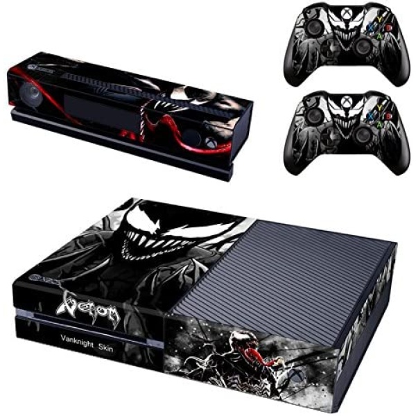 Vanknight Vinyl Decal Skin Stickers Cover for Regular Xbox One Console Kinect Controllers Black