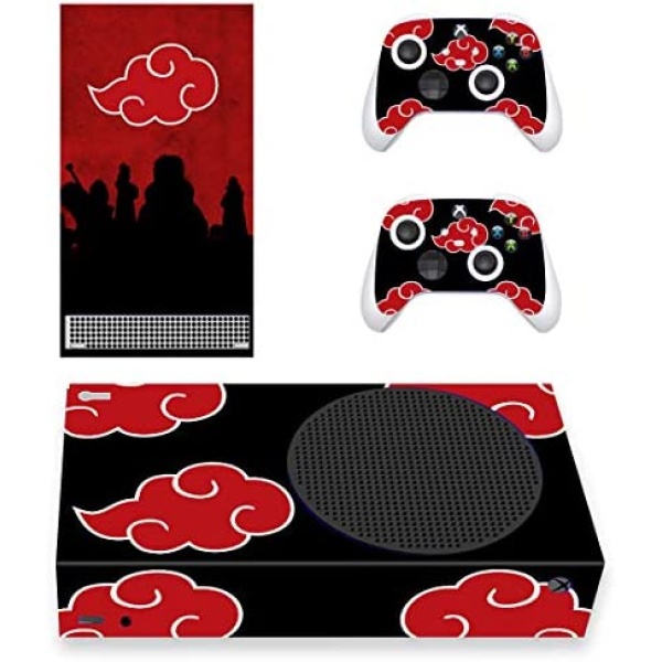 Vanknight Xbox Series S Slim Console Controllers Skin Decals Stickers Wrap Vinyl for Xbox Series S Console Red
