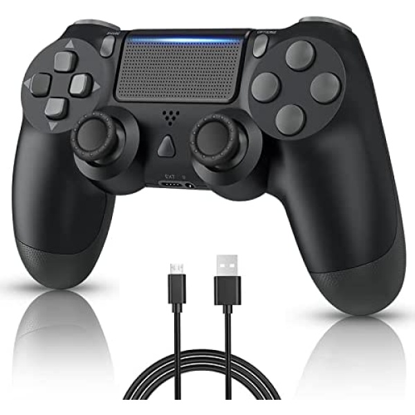 Wireless Controller Replacement for PS4 Controller,TOPAD Black Remote Work with Playstation 4 Controller Gamepad Joystick and Built-in 1200mAh Battery ,Pa4 Wireless Mando for Slim/PC/Windows