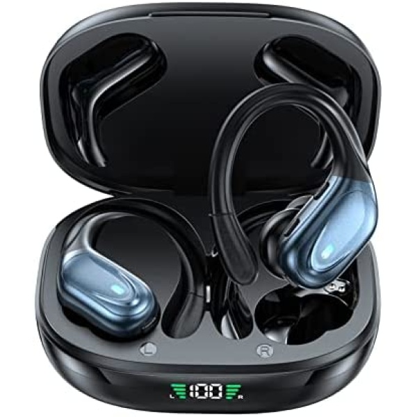 Wireless Earbuds, 75Hrs Playtime Bluetooth 5.1 Headphones, True Wireless Earphones with Digital Display & CVC 8.0 Noise Cancelling, Waterproof Earbuds with Mic for Sports, Running, Yoga, Workout
