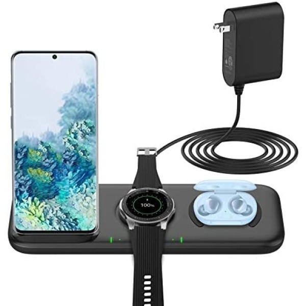 Yootech 3 in 1 Fast Wireless Charger for Samsung Devices, 22.5W Max Wireless Charging Station for Samsung Galaxy Watch 4 Classic/3/Active2/1,Gear S4/S3/Sport,Galaxy Buds 2/Pro/Live,Galaxy S22/S21/S20